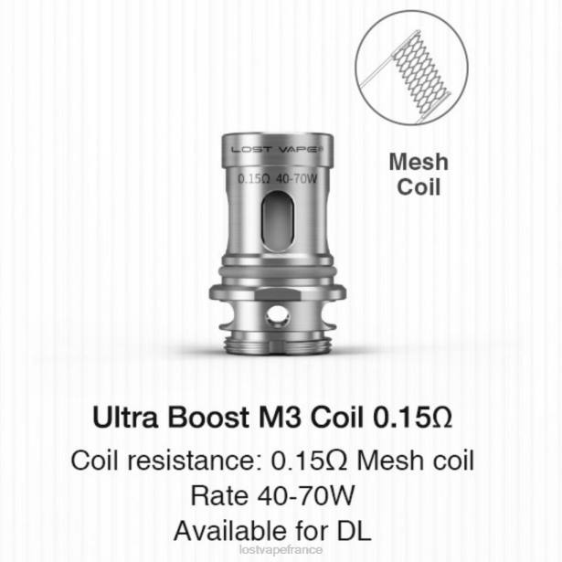 Lost Vape Prix France - Lost Vape Ultra bobines boost (paquet de 5) m3 v2 0,15 ohm 2F66348