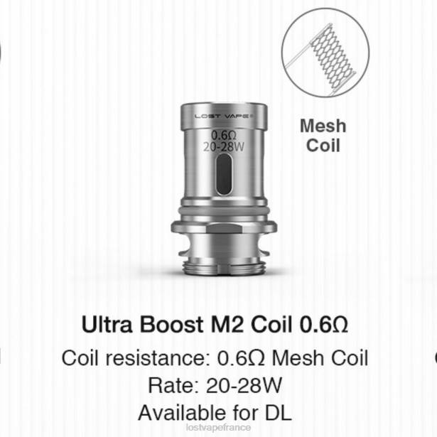 Lost Vape Review France - Lost Vape Ultra bobines boost (paquet de 5) m2 v2 0,6 ohm 2F66347