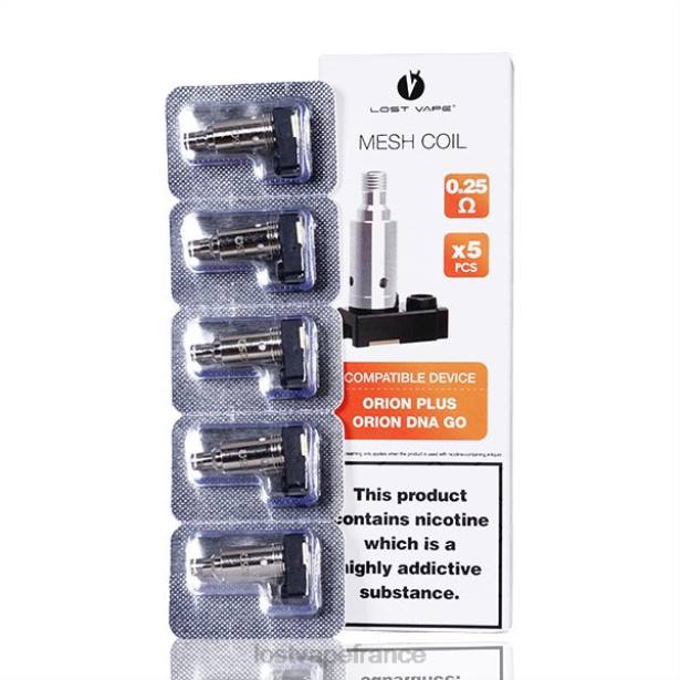 Lost Vape Wholesale - Lost Vape Orion plus des bobines de remplacement d'ADN (paquet de 5) 0,25 ohm 2F6636