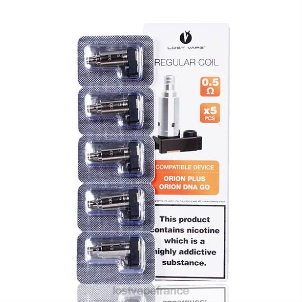 Lost Vape Wholesale - Lost Vape Orion plus des bobines de remplacement d'ADN (paquet de 5) 0,5 ohm 2F66326
