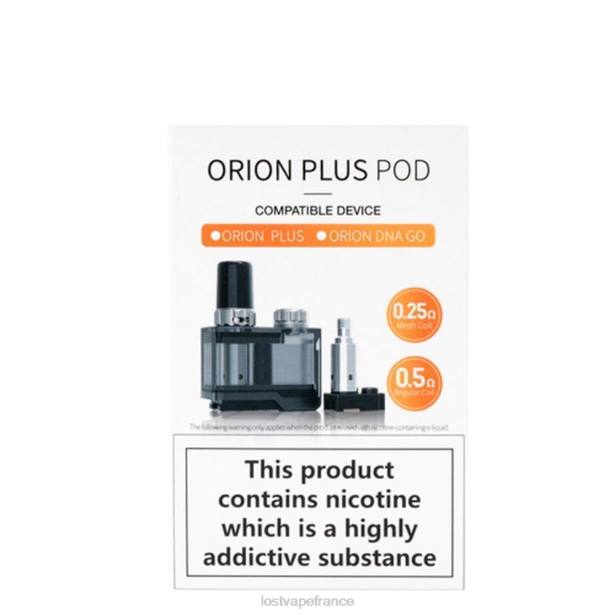 Lost Vape Review France - Lost Vape Orion plus pack de cartouches pod ADN | comprend 2 bobines régulier 2F66407