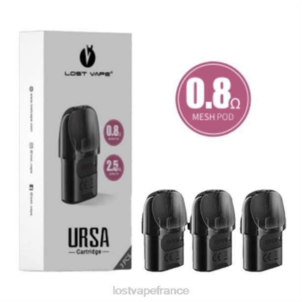 Lost Vape Near Me - Lost Vape URSA dosettes de remplacement | 2,5 ml (paquet de 3) noir 0,8 ohm 2F66123
