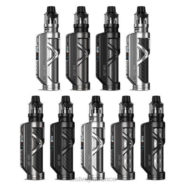 Lost Vape Review France - Lost Vape Cyborg kit de quête | 100w acier inoxydable/fibre de carbone 2F66457