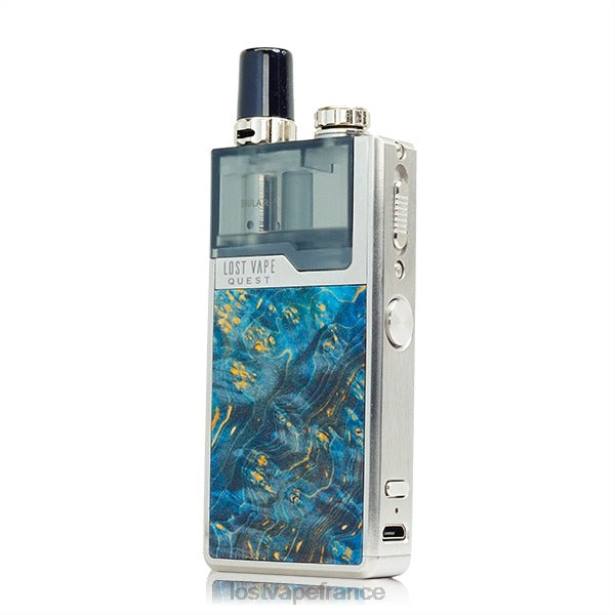Lost Vape Wholesale - Lost Vape Quest kit complet pour appareil orion q pod bois de cerf argenté/bleu 2F66476